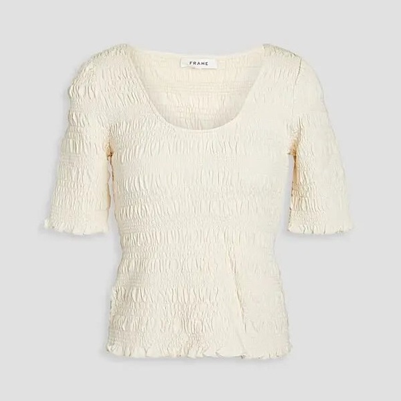 Frame Denim Ivory Textured Blouse - Picture 1 of 3